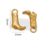 Gold color / 1 Piece Simple Retro Style Boot Shape Stainless Steel  Gold Color Women's Pendant Picture9